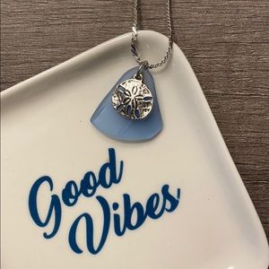 Charming Shark Sand Dollar and Sea Glass Necklace